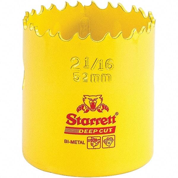 Starrett - 2-1/16" Diam, 2" Cutting Depth, Hole Saw - High Speed Steel Saw, Toothed Edge - Americas Industrial Supply