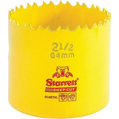 Starrett - 2-1/2" Diam, 2" Cutting Depth, Hole Saw - High Speed Steel Saw, Toothed Edge - Americas Industrial Supply