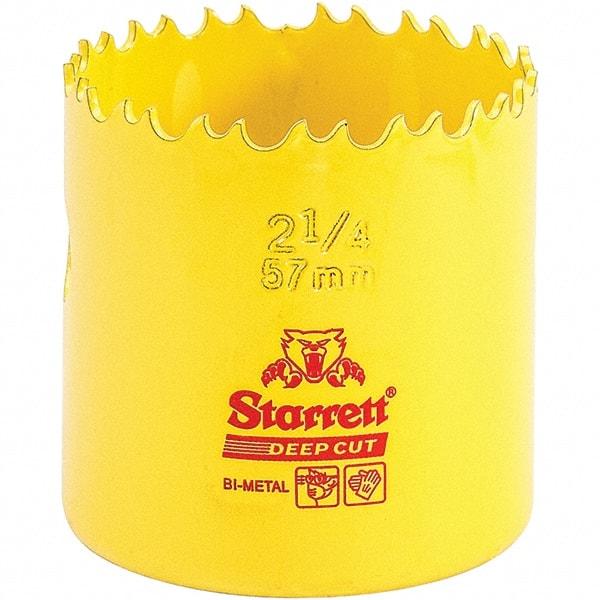 Starrett - 2-1/4" Diam, 2" Cutting Depth, Hole Saw - High Speed Steel Saw, Toothed Edge - Americas Industrial Supply