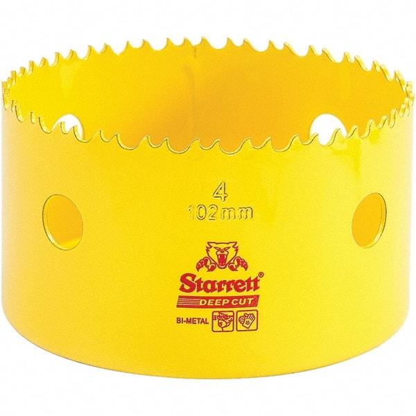 Starrett - 4" Diam, 2" Cutting Depth, Hole Saw - High Speed Steel Saw, Toothed Edge - Americas Industrial Supply