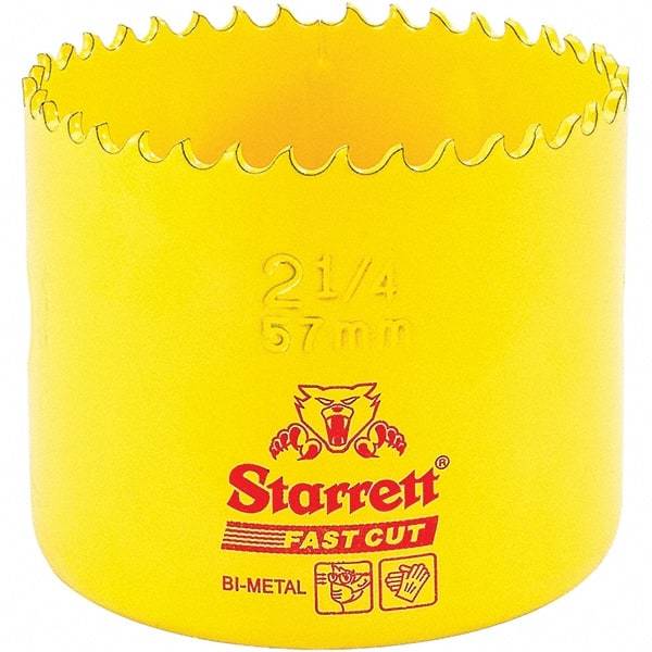 Starrett - 2-1/4" Diam, 1-5/8" Cutting Depth, Hole Saw - High Speed Steel Saw, Toothed Edge - Americas Industrial Supply