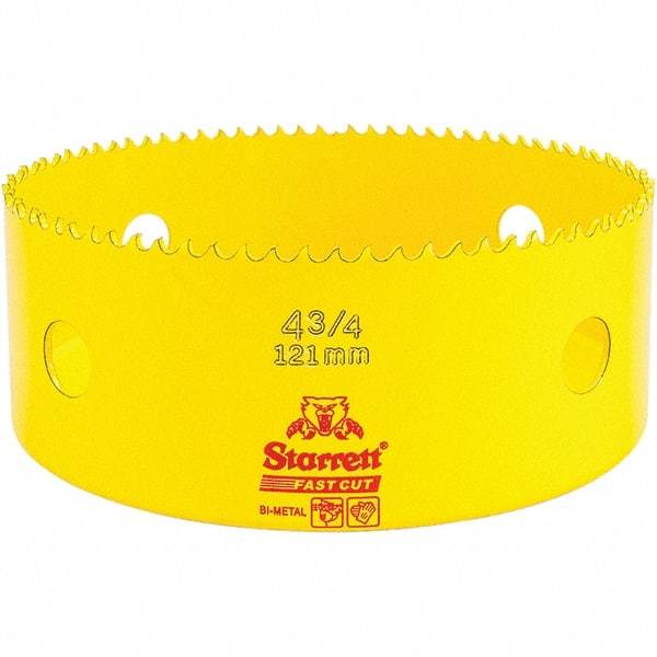 Starrett - 4-3/4" Diam, 1-5/8" Cutting Depth, Hole Saw - High Speed Steel Saw, Toothed Edge - Americas Industrial Supply