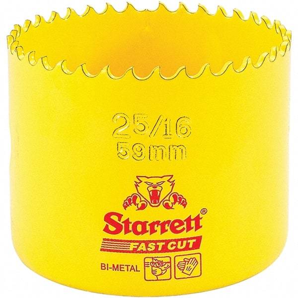 Starrett - 2-5/16" Diam, 1-5/8" Cutting Depth, Hole Saw - High Speed Steel Saw, Toothed Edge - Americas Industrial Supply