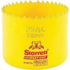 Starrett - 2-5/16" Diam, 1-5/8" Cutting Depth, Hole Saw - High Speed Steel Saw, Toothed Edge - Americas Industrial Supply