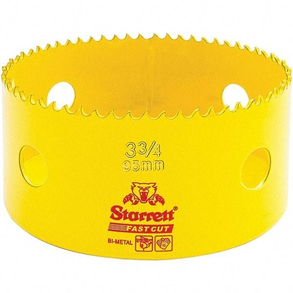 Starrett - 3-3/4" Diam, 1-5/8" Cutting Depth, Hole Saw - High Speed Steel Saw, Toothed Edge - Americas Industrial Supply