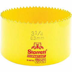 Starrett - 3-1/4" Diam, 1-5/8" Cutting Depth, Hole Saw - High Speed Steel Saw, Toothed Edge - Americas Industrial Supply