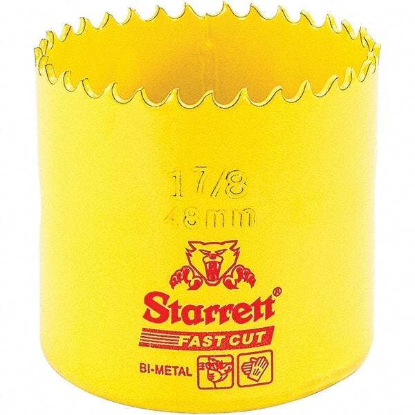 Starrett - 1-7/8" Diam, 1-5/8" Cutting Depth, Hole Saw - High Speed Steel Saw, Toothed Edge - Americas Industrial Supply