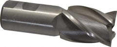 Interstate - 1-1/2", 2" LOC, 1-1/4" Shank Diam, 4-1/2" OAL, 4 Flute, High Speed Steel Square End Mill - Single End, Uncoated, Spiral Flute, 30° Helix, Right Hand Cut, Right Hand Flute - Americas Industrial Supply