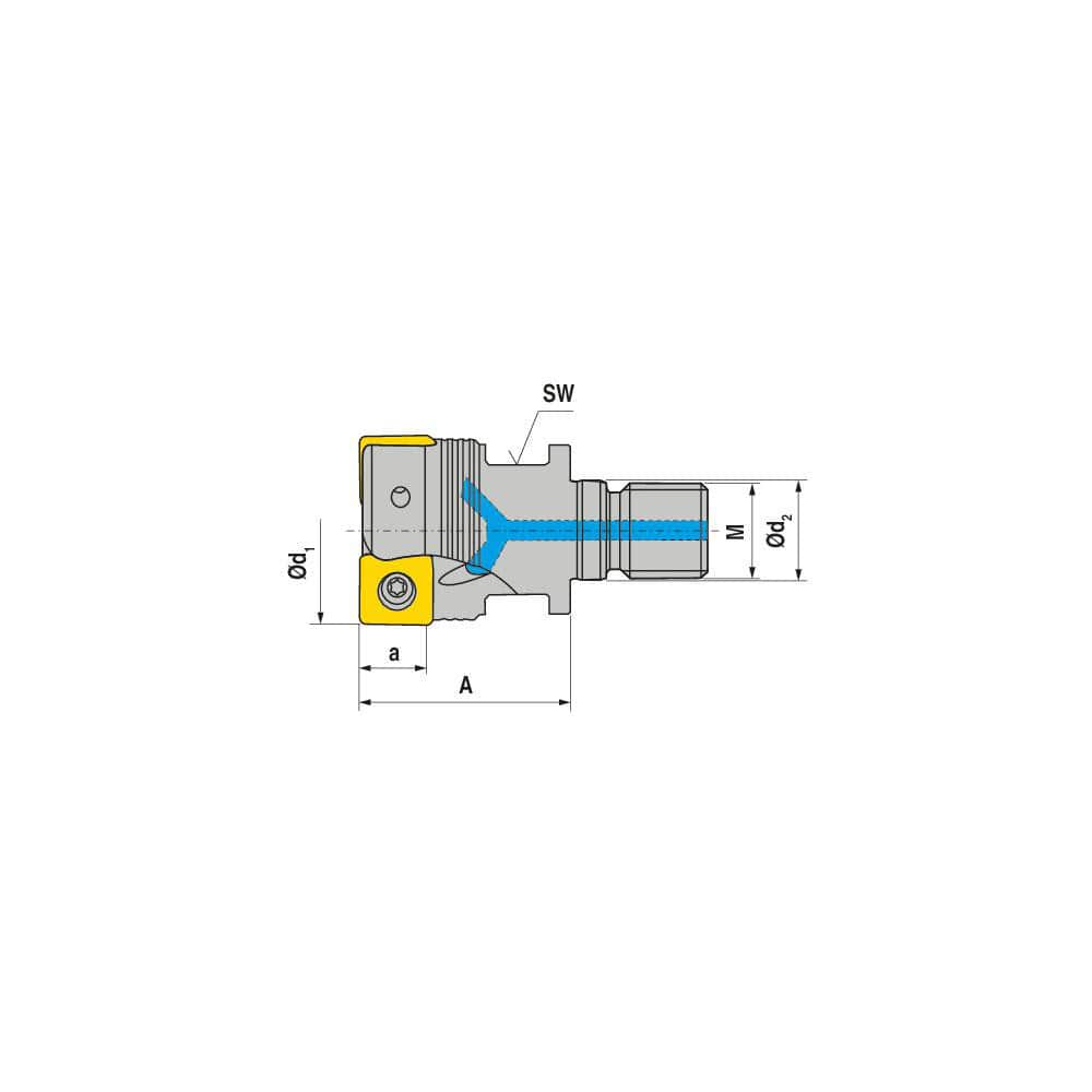 Indexable Square-Shoulder End Mill:  G491.32.R.04-09,  16.0000'' Shank Dia,  16.00 mm Modular Connection,  Modular Shank Uses  4,  Normal Pressure,  35.00 mm OAL