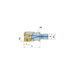 Indexable Square-Shoulder End Mill:  GHSC.20.R.02-11,  10.0000'' Shank Dia,  10.00 mm Modular Connection,  Modular Shank Uses  2,  Normal Pressure,  33.00 mm OAL