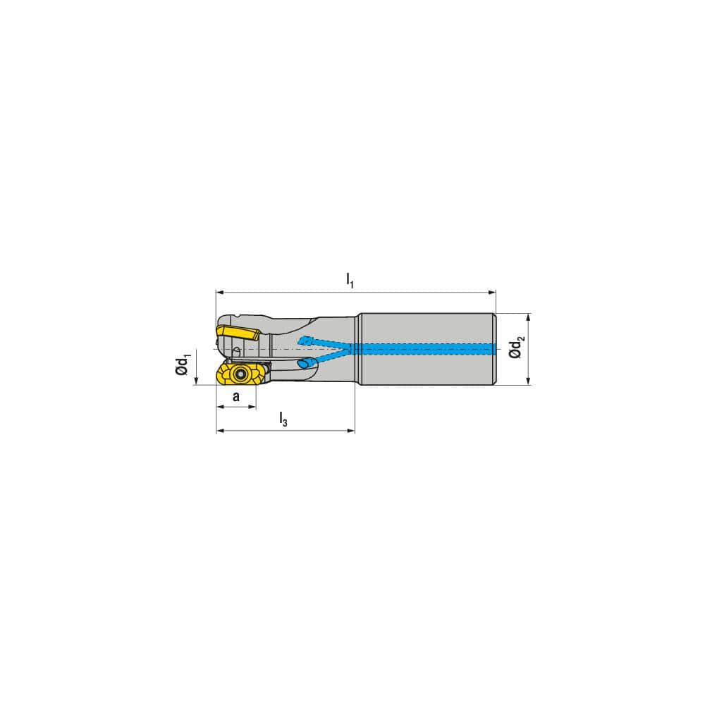 Indexable Square-Shoulder End Mill:  CHSC.25.R.02-11-A-50,  25.0000'' Shank Dia,  Cylindrical Shank Uses  2,  Normal Pressure,  165.00 mm OAL