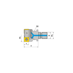 Indexable Square-Shoulder End Mill:  G491.32.R.03-09,  16.0000'' Shank Dia,  16.00 mm Modular Connection,  Modular Shank Uses  3,  Normal Pressure,  58.00 mm OAL