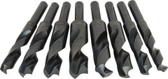 Interstate - 9/16 to 1", 118° Point, Oxide Finish, High Speed Steel Reduced Shank Drill Bit Set - Americas Industrial Supply