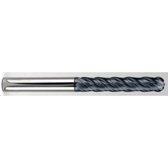 14 mm Dia. × 14 mm Shank × 75 mm DOC × 150 mm OAL, Carbide AlTiN, Spiral , 4 Flute, 38° Helix, Ballnose End Mill - Exact Industrial Supply