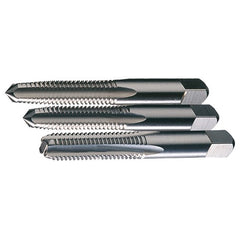 ‎1/4-20 UNC 4 Flute H2 Taper-Plug-Bottoming HSS Standard Straight Flute 3-Piece Hand Tap Set- Bright - Exact Industrial Supply