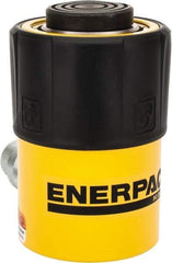 Enerpac - 25 Ton, 1" Stroke, 5.16 Cu In Oil Capacity, Portable Hydraulic Single Acting Cylinder - 5.16 Sq In Effective Area, 5.5" Lowered Ht., 6.5" Max Ht., 2.56" Cyl Bore Diam, 2.25" Plunger Rod Diam, 10,000 Max psi - Americas Industrial Supply