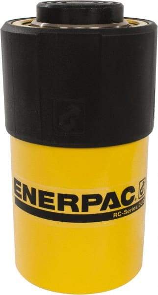 Enerpac - 25 Ton, 2" Stroke, 10.31 Cu In Oil Capacity, Portable Hydraulic Single Acting Cylinder - 5.16 Sq In Effective Area, 6.5" Lowered Ht., 8.5" Max Ht., 2.56" Cyl Bore Diam, 2.25" Plunger Rod Diam, 10,000 Max psi - Americas Industrial Supply