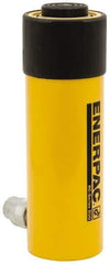 Enerpac - 25 Ton, 6.25" Stroke, 32.23 Cu In Oil Capacity, Portable Hydraulic Single Acting Cylinder - 5.16 Sq In Effective Area, 10.75" Lowered Ht., 17" Max Ht., 2.56" Cyl Bore Diam, 2.25" Plunger Rod Diam, 10,000 Max psi - Americas Industrial Supply