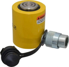 Enerpac - 10 Ton, 1.5" Stroke, 3.35 Cu In Oil Capacity, Portable Hydraulic Low Profile Cylinder - 2.24 Sq In Effective Area, 3.47" Lowered Ht., 4.97" Max Ht., 1.69" Cyl Bore Diam, 1.5" Plunger Rod Diam, 10,000 Max psi - Americas Industrial Supply