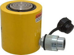 Enerpac - 20 Ton, 1.75" Stroke, 7.75 Cu In Oil Capacity, Portable Hydraulic Low Profile Cylinder - 4.43 Sq In Effective Area, 3.88" Lowered Ht., 5.63" Max Ht., 2.38" Cyl Bore Diam, 2" Plunger Rod Diam, 10,000 Max psi - Americas Industrial Supply