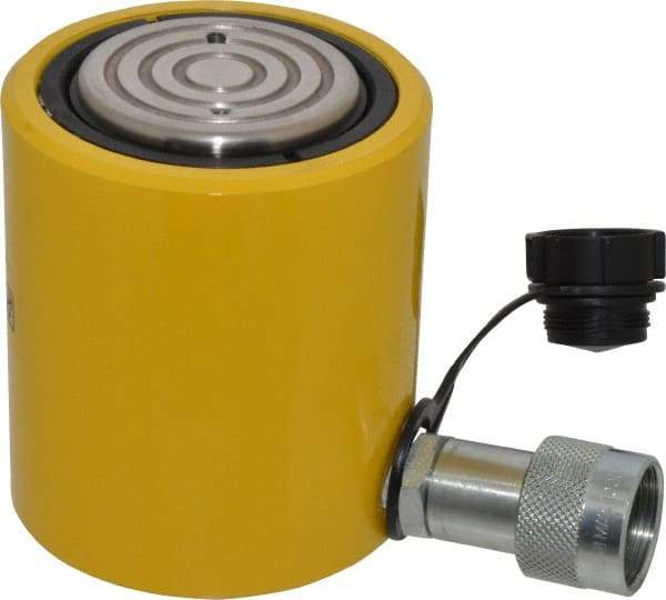 Enerpac - 30 Ton, 2.44" Stroke, 15.82 Cu In Oil Capacity, Portable Hydraulic Low Profile Cylinder - 6.49 Sq In Effective Area, 4.63" Lowered Ht., 7.06" Max Ht., 2.88" Cyl Bore Diam, 2.62" Plunger Rod Diam, 10,000 Max psi - Americas Industrial Supply