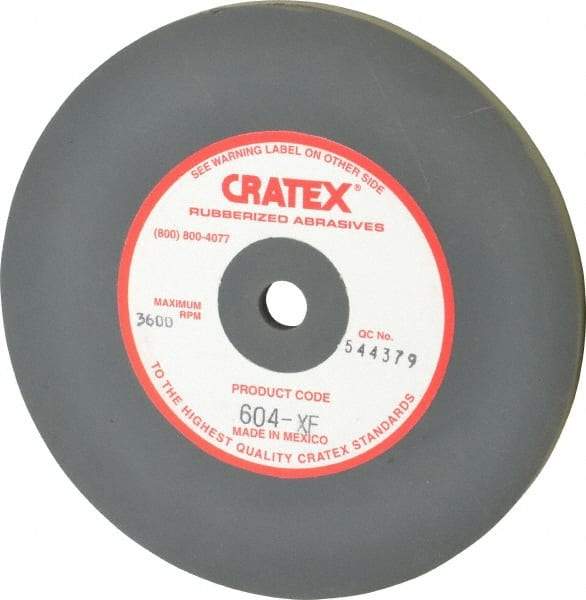 Cratex - 6" Diam x 1/2" Hole x 1/4" Thick, Surface Grinding Wheel - Silicon Carbide, Extra Fine Grade, 3,600 Max RPM, Rubber Bond, No Recess - Americas Industrial Supply