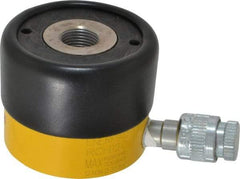 Enerpac - 12 Ton, 0.31" Stroke, 0.86 Cu In Oil Capacity, Portable Hydraulic Hollow Hole Cylinder - 2.76 Sq In Effective Area, 2.19" Lowered Ht., 2.5" Max Ht., 2.13" Cyl Bore Diam, 1.38" Plunger Rod Diam, 10,000 Max psi - Americas Industrial Supply