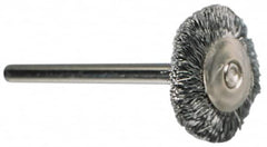 Value Collection - 1/8" Brush Diam, Crimped, End Brush - 1/8" Diam Shank, 15,000 Max RPM - Americas Industrial Supply