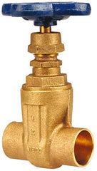 NIBCO - 1/2" Pipe, Class 125, Soldered Bronze Solid Wedge Stem Gate Valve - 200 WOG, 125 WSP, Screw-In Bonnet - Americas Industrial Supply