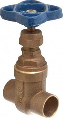 NIBCO - 3/4" Pipe, Class 125, Soldered Bronze Solid Wedge Stem Gate Valve - 200 WOG, 125 WSP, Screw-In Bonnet - Americas Industrial Supply