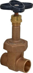 NIBCO - 1" Pipe, Class 150, Soldered Bronze Solid Wedge Rising Stem Gate Valve - 300 WOG, 150 WSP, Bolted Bonnet - Americas Industrial Supply