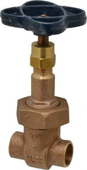 NIBCO - 1/2" Pipe, Class 150, Soldered Bronze Solid Wedge Rising Stem Gate Valve - 300 WOG, 150 WSP, Bolted Bonnet - Americas Industrial Supply