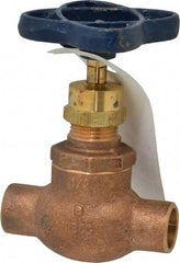 NIBCO - 1/2" Pipe, Soldered Ends, Bronze Integral Globe Valve - PTFE Disc, Screw-In Bonnet, 200 psi WOG, 125 psi WSP, Class 125 - Americas Industrial Supply