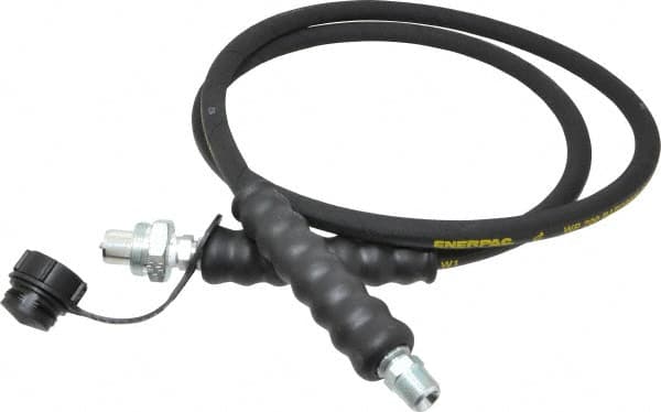 Enerpac - 1/4" Inside Diam x 1/4 NPT 6' Hydraulic Pump Hose - 10,000 psi, CH-604 Opposite End, Rubber - Americas Industrial Supply