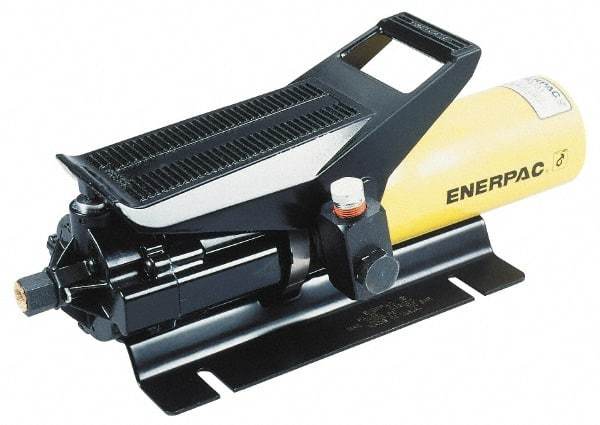 Enerpac - 10,000 psi Air-Hydraulic Pump & Jack - 72 Cu In Oil Capacity, Use with Single Acting Cylinders, Advance, Hold & Retract - Americas Industrial Supply