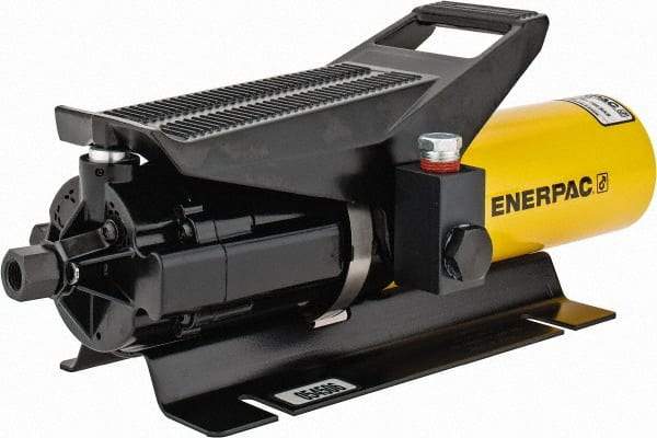 Enerpac - 10,000 psi Air-Hydraulic Pump & Jack - 36 Cu In Oil Capacity, Use with Single Acting Cylinders, Advance, Hold & Retract - Americas Industrial Supply