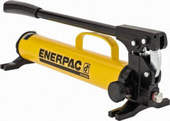 Enerpac - 1" Piston Stroke, 1/2" Piston Diam, 0.15 Cu In per Stroke, 47 Cu In Reservoir Capacity, Manual Hydraulic Pump - 10,000 psi, 85 Lbs. Max Handle Effort, 1 Stage - Americas Industrial Supply