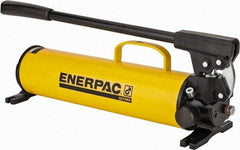 Enerpac - 1" Piston Stroke, 1-1/8" Piston Diam, 1.00, 0.15 Cu In per Stroke, 134 Cu In Reservoir Capacity, Manual Hydraulic Pump - 10,000 psi, 77 Lbs. Max Handle Effort, 2 Stage - Americas Industrial Supply