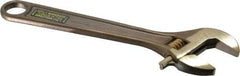 Ampco - 15/16" Jaw Capacity, 6" Nonsparking Adjustable Wrench - Aluminum Bronze, Plain Finish - Americas Industrial Supply