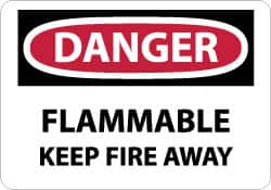 NMC - Danger - Flammable - Keep Fire Away, Aluminum Fire Sign - 14" Wide x 10" High - Americas Industrial Supply