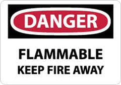 NMC - Danger - Flammable - Keep Fire Away, Aluminum Fire Sign - 14" Wide x 10" High - Americas Industrial Supply