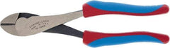 Channellock - 8" OAL, 1/4" Capacity, Diagonal Cutter - 25/32" Jaw Length x 1-3/16" Jaw Width, Round Head, TPR-Rubber Overmold Handle - Americas Industrial Supply
