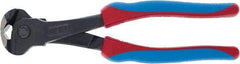 Channellock - 8" OAL, 1/4" Capacity, End Cutting Pliers - 11/32" Jaw Length x 1-19/32" Jaw Width, Oval/Curved Head, TPR-Rubber Overmold Handle - Americas Industrial Supply