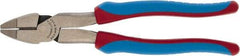Channellock - 9" OAL, 1-17/32" Jaw Length x 1-5/16" Jaw Width, Linesman's Pliers - Serrated Jaw, Round Nose Head, Comfort Grip Handles - Americas Industrial Supply