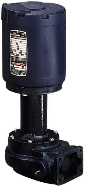 Graymills - 115 Volt, 1/6 hp, 1 Phase, 3,450 RPM, Cast Iron Flanged Outside Suction Machine Tool & Recirculating Pump - 7-1/2" Long x 4-1/2" Mounting Flange Width, NPT Thread, Glass Filled Celcon Impeller - Americas Industrial Supply