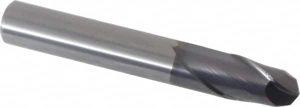 OSG - 8mm Diam, 12mm LOC, 2 Flute Solid Carbide Ball End Mill - TiAlN Finish, Single End, 55mm OAL, 8mm Shank Diam, Spiral Flute - Americas Industrial Supply