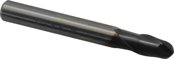 OSG - 6mm Diam, 9mm LOC, 2 Flute Solid Carbide Ball End Mill - TiAlN Finish, Single End, 50mm OAL, 6mm Shank Diam, Spiral Flute - Americas Industrial Supply