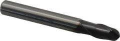 OSG - 6mm Diam, 9mm LOC, 2 Flute Solid Carbide Ball End Mill - TiAlN Finish, Single End, 50mm OAL, 6mm Shank Diam, Spiral Flute - Americas Industrial Supply
