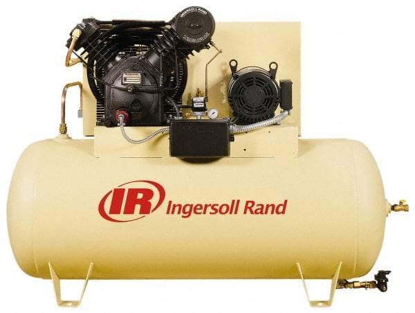 Ingersoll-Rand - 7.5 hp, 80 Gal Stationary Electric Vertical Air Compressor - Single Phase, 175 Max psi, 24.3 CFM, 230 Volt - Americas Industrial Supply
