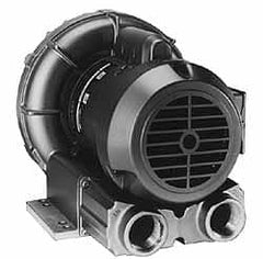 Gast - 1 HP Single Phase Regenerative Air Blower - 115/230V, 92 Max CFM, 52" Max Water Pressure, 48" Max Vacuum Water Pressure, 9.8/4.9 Full Load Amps - Americas Industrial Supply